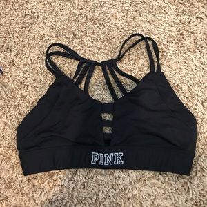Pink Victoria’s Secret sports bra